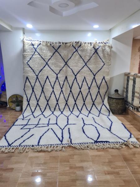 White Kamir Marokkaans handgemaakt tapijt